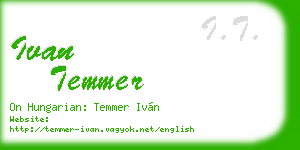 ivan temmer business card